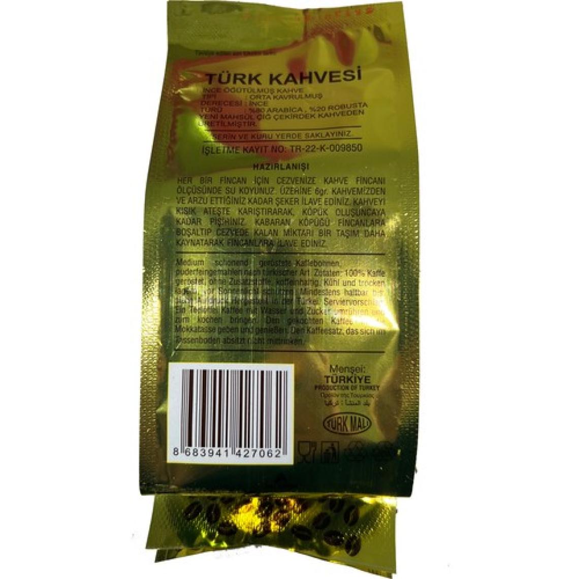 Selanik Kuru Kahvecisi Sekiz Harman Gümülcine Yunan Kahvesi 200 gr