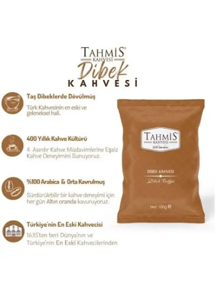 Tahmis Tek Paket Sade Dibek Türk Kahvesi 100 gr