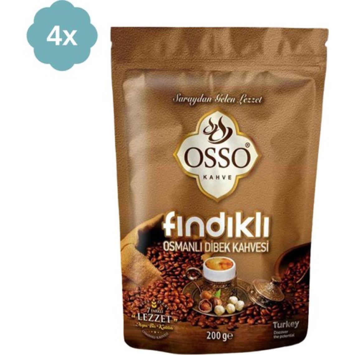 Osso Fındıklı Osmanlı Dibek Kahvesi 200 gr x 4 Adet