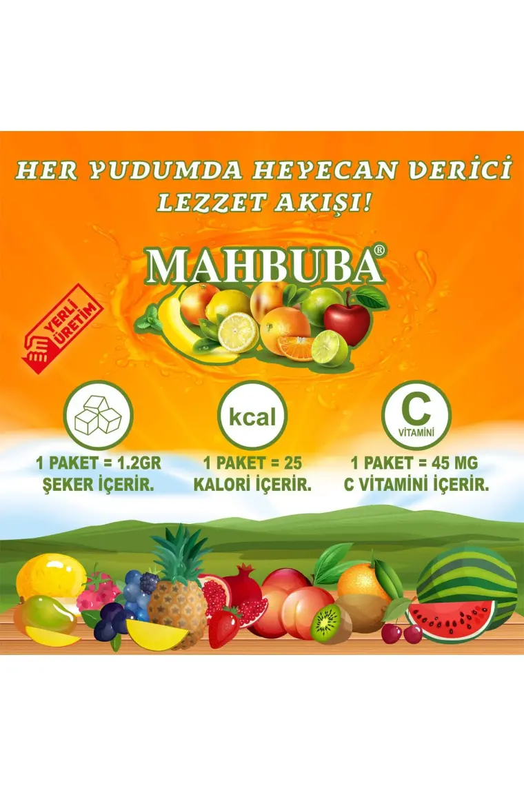 Mahbuba Nar Aromalı Soğuk Toz İçecek 24x9gr