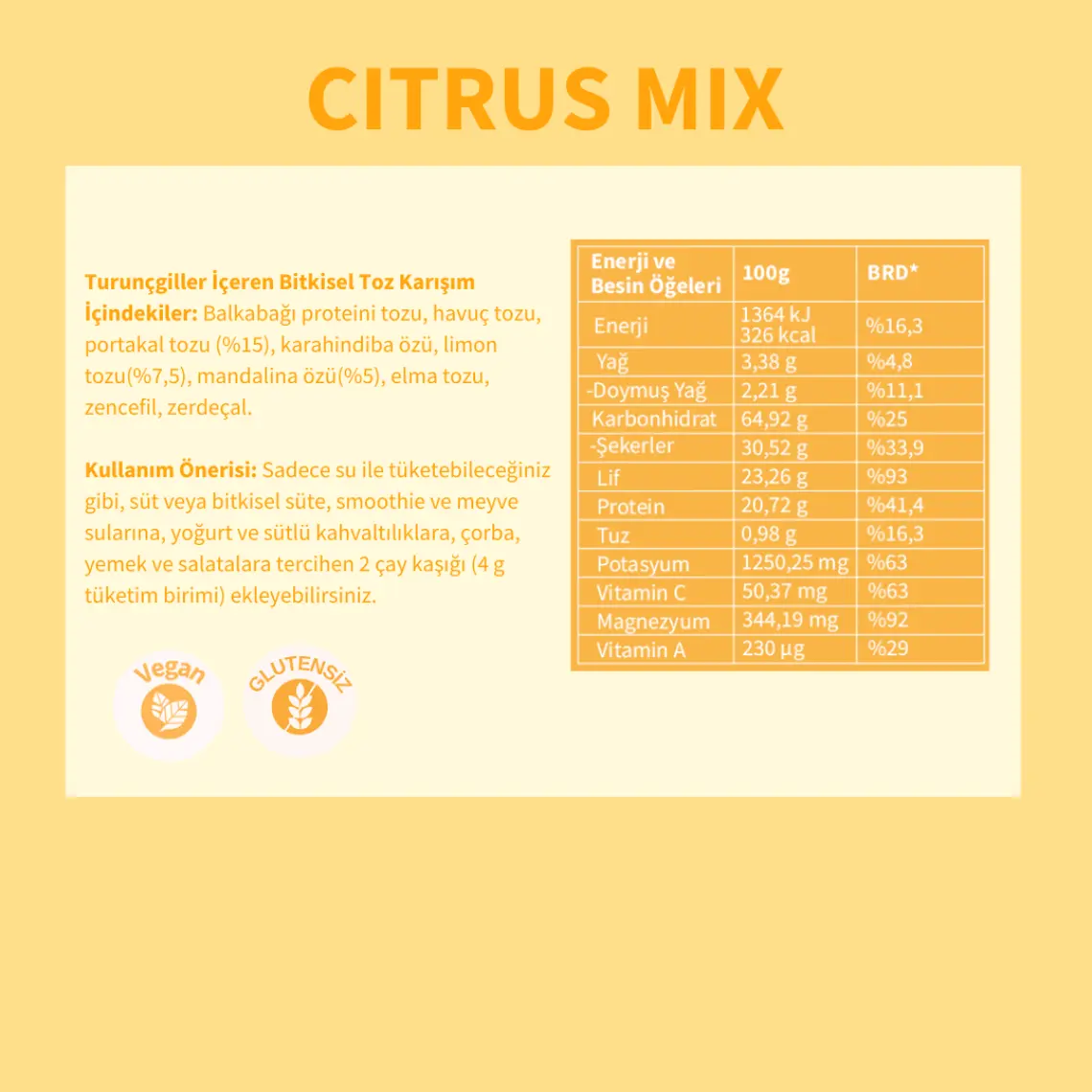Nustil Citrus Mix Turunçgilli Toz Karışım 100G