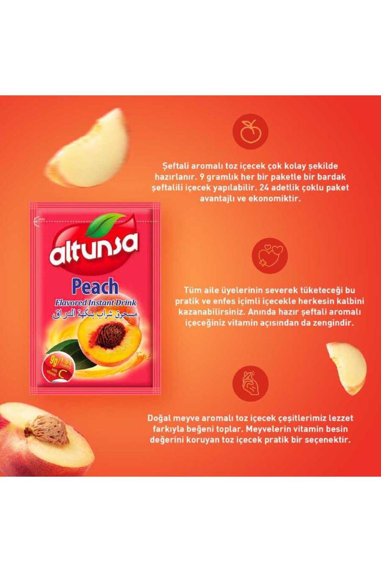 Altunsa Portakal Şeftali Dut Toz Içecek Seti