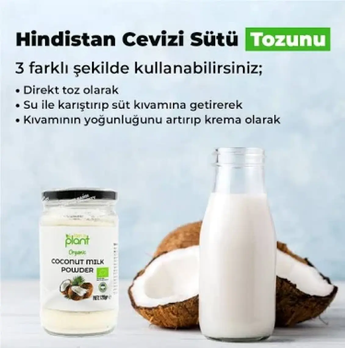 Güzel Ada Gıda Organik Hindistan Cevizi Sütü Tozu 120 Gr