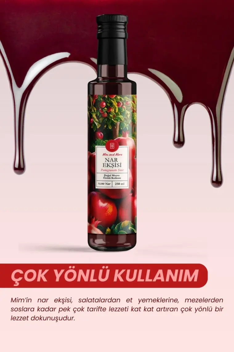 Mim And More Nar Ekşisi - Doğal, Katkısız, Şeker İlavesiz, 250 ml