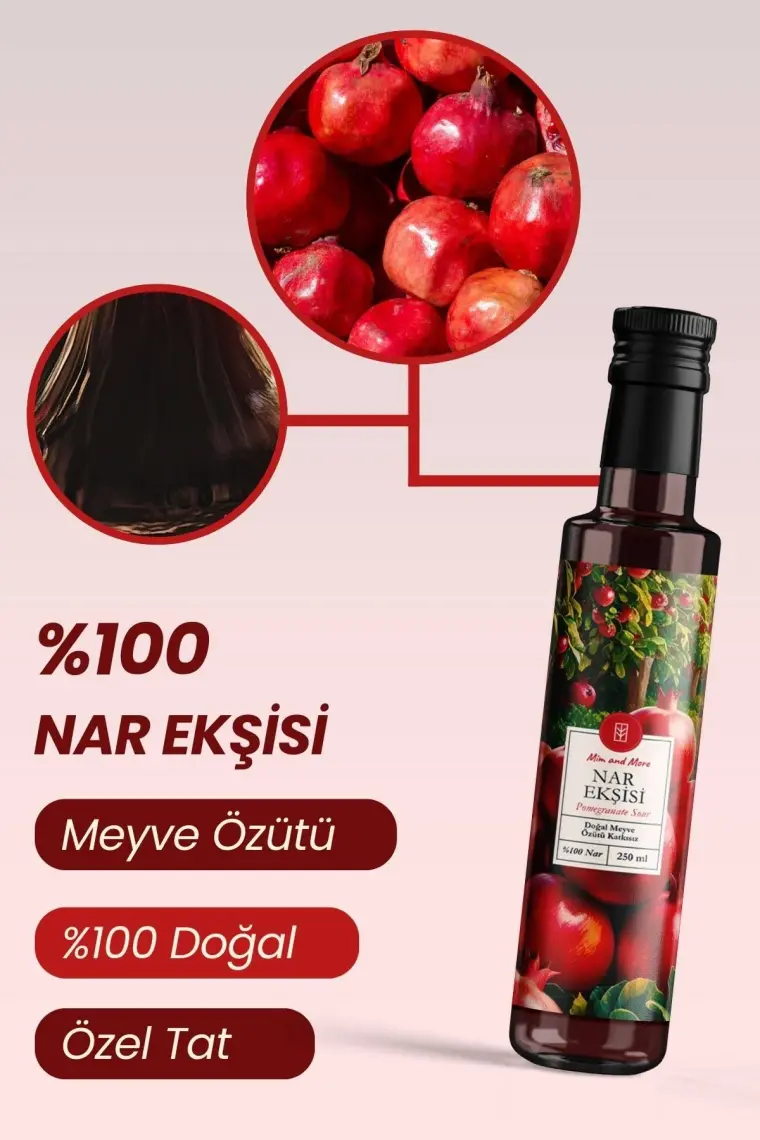 Mim And More Nar Ekşisi - Doğal, Katkısız, Şeker İlavesiz, 250 ml