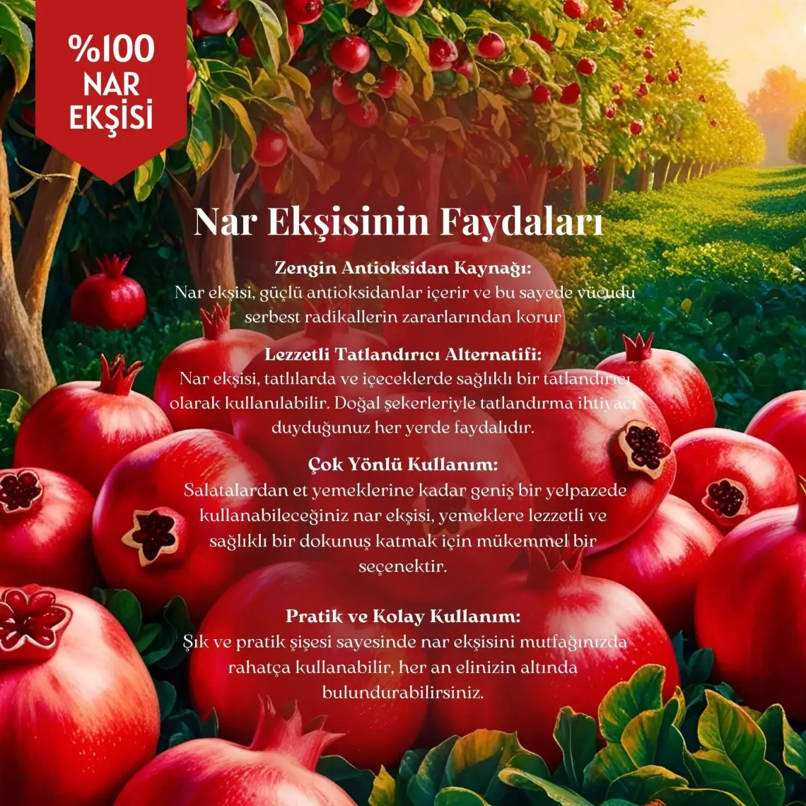 Mim And More Nar Ekşisi - Doğal, Katkısız, Şeker İlavesiz, 250 ml
