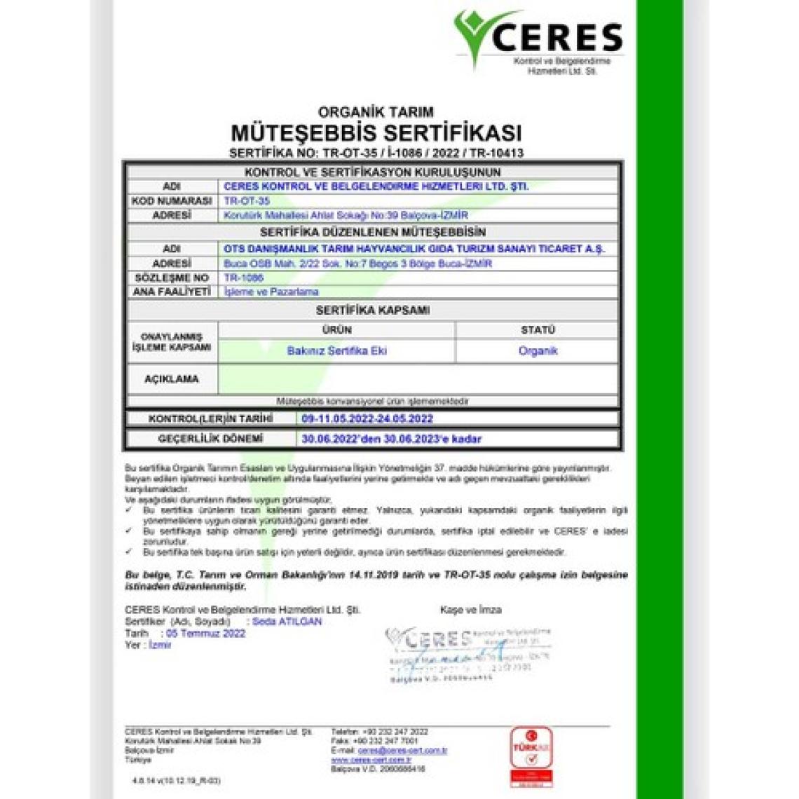 OTS Organik Nar Ekşisi 250 ml.