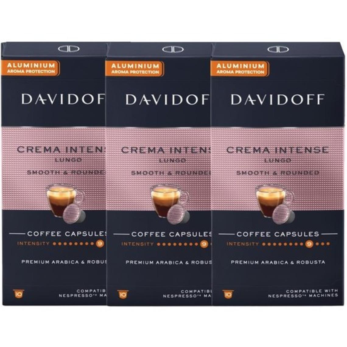 Davidoff Crema Intense Lungo Smooth & Rounded Aluminium Kapsül Kahve 10'lu 3X10
