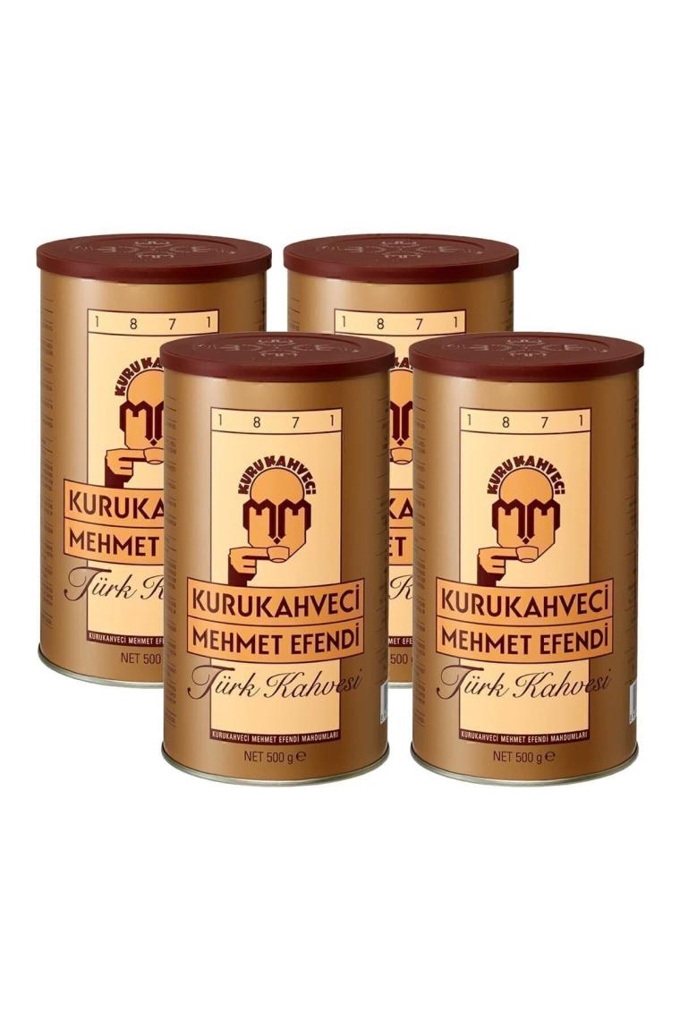 Kurukahveci Mehmet Efendi Türk Kahvesi Teneke 4 X 500 G