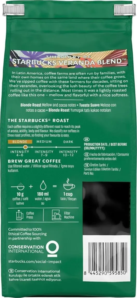Starbucks Veranda Blend Öğütülmüş Kahve 200 G