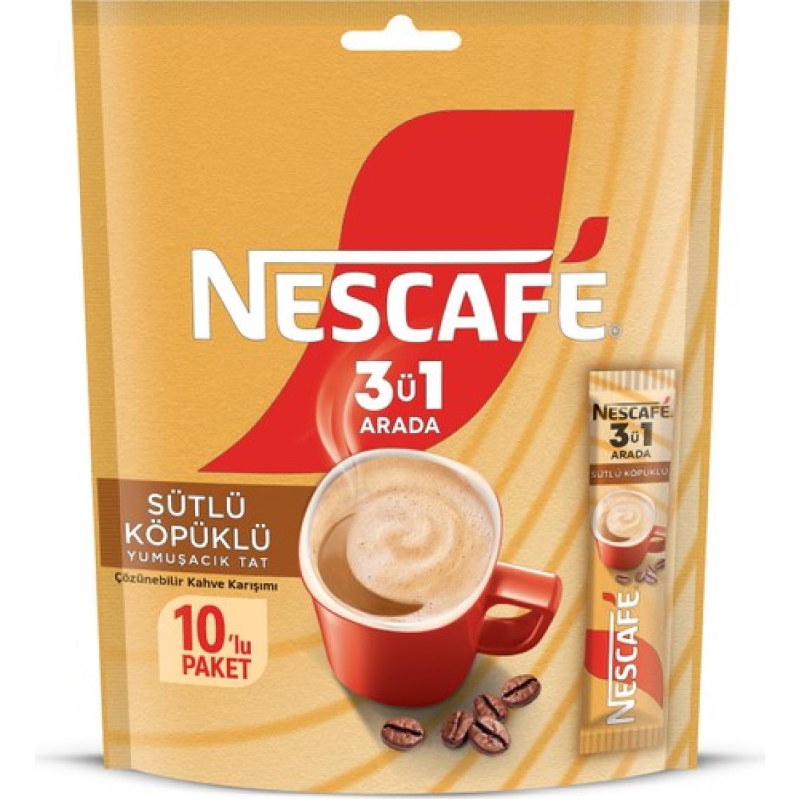 Nescafe 3'ü 1 Arada Sütlü Köpüklü 10'lu Paket 10x17.4g
