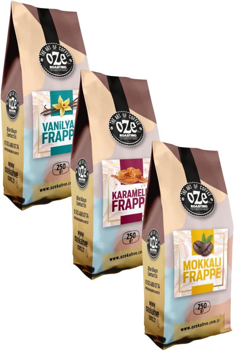 Oze 3'lü Frappe Tanışma Seti Frappe - Vanilya / Karamel / Mokka