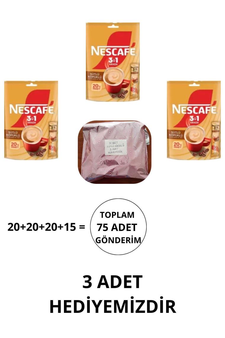 Nestle Nescafe 3ü1 Arada Sütlü Köpüklü 72 Adet 17,4gr 12584220