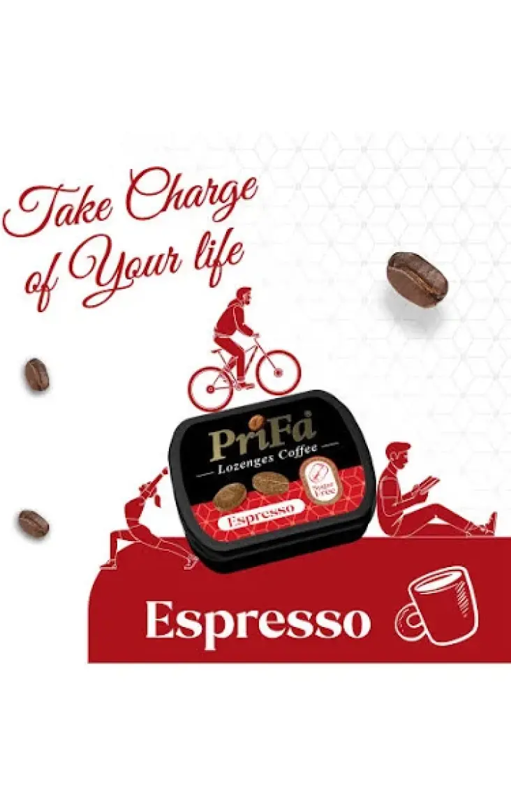Prifa Coffee Tablets Şekersiz Gerçek Kahve Şeker Ilavesiz Emilebilir Kahve Tablet, Espresso