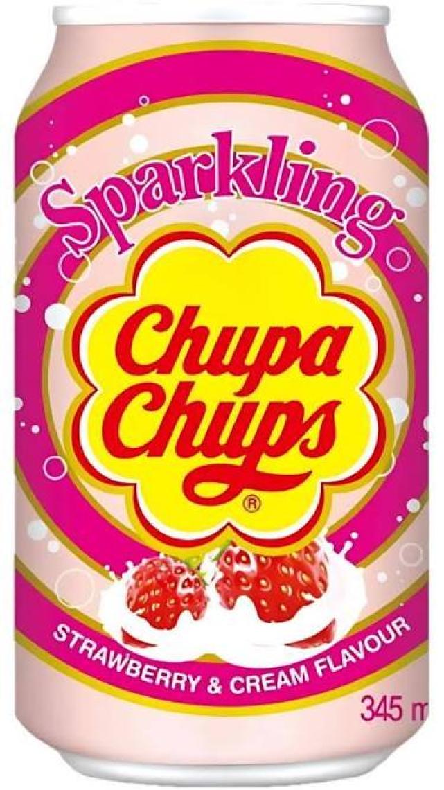 Chupa Chups Sparkling Strawberry Cream Flavour 345 ml