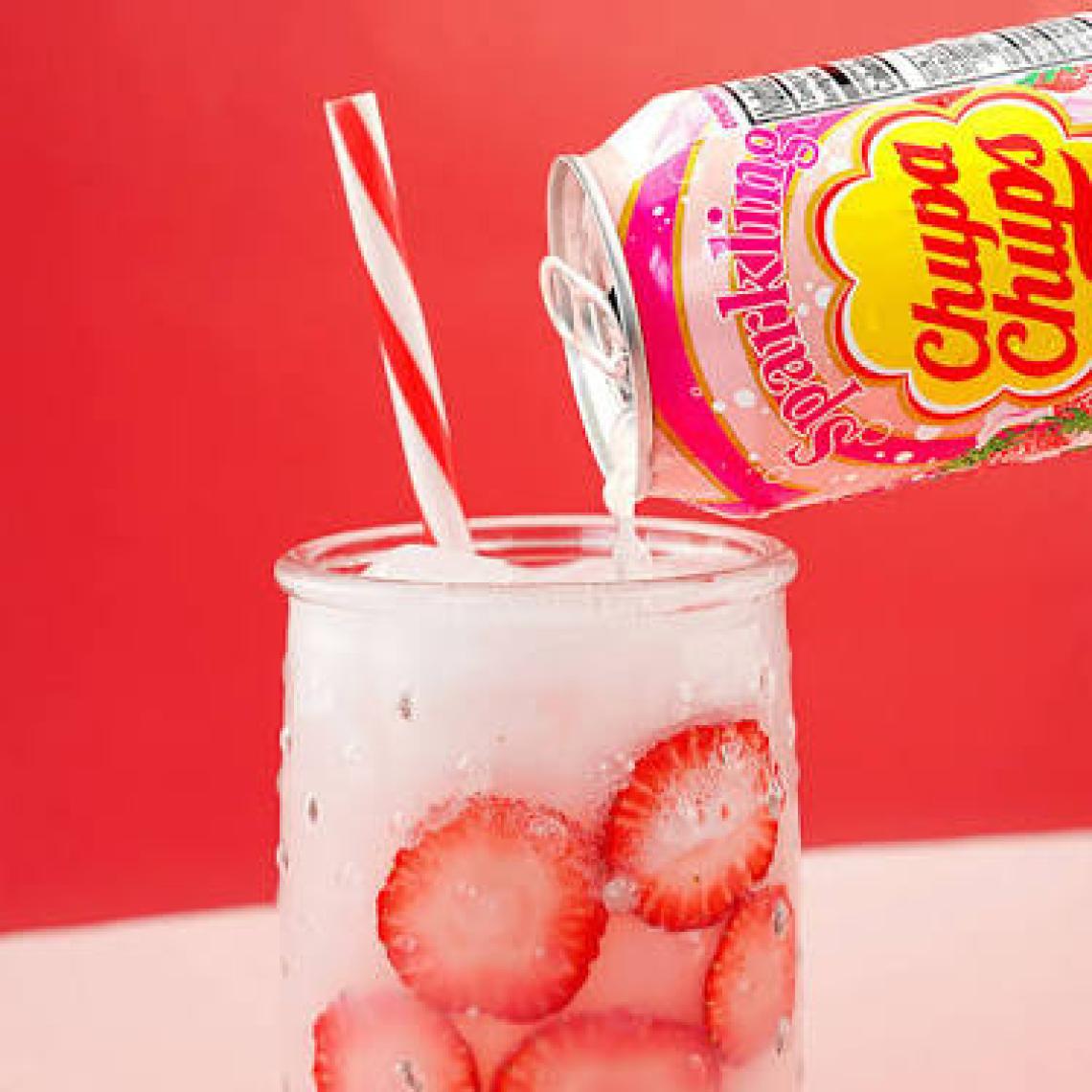 Chupa Chups Sparkling Strawberry Cream Flavour 345 ml