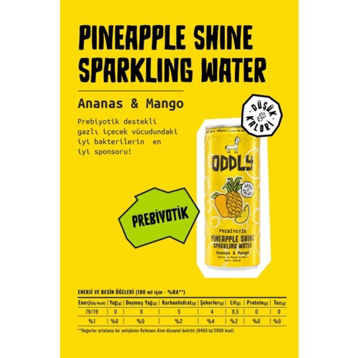 ODDLY Pıneapple Shıne Ananas Mango Kutu 250 ml x 8 Adet