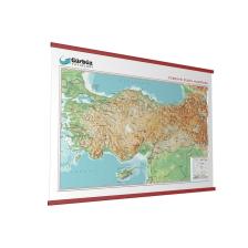 Kabartma Türkiye Fiziki Haritası 70x100 Çıtalı