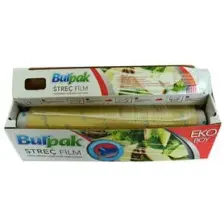 Sarı Şeffaf Mutfak Rulo Streç Film Folyo - 30 Cm. X 166 Metre - 9 Mikron - Gıdaya Uygun