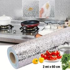 Buffer Buffer® Rulo Gümüş Alüminyum Folyo Duvar Kağıdı, Kendinden Yapışkanlı Raf Içi, Su Geçirmez Folyo  2 mt x 60 cm