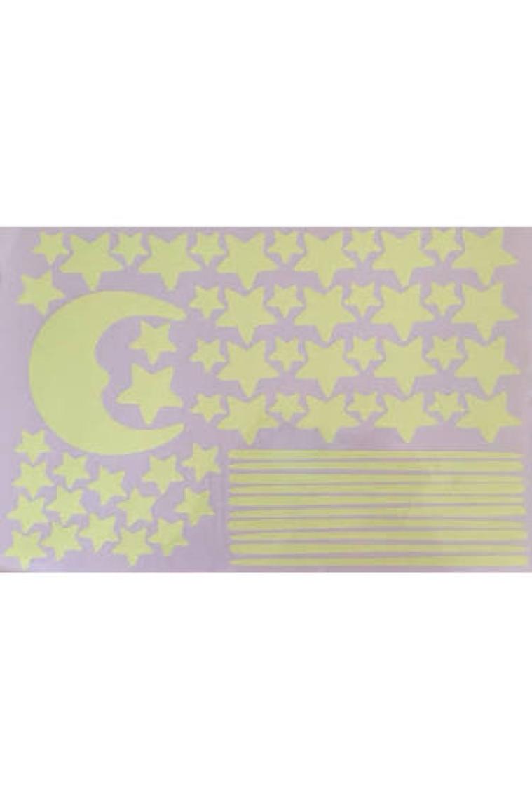 Family Co. Fosforlu Çocuk Odası Duvar Sticker Çıkartması Dekorasyon Yıldız Yağmuru 2 Sayfa