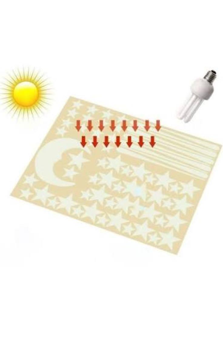 Family Co. Fosforlu Çocuk Odası Duvar Sticker Çıkartması Dekorasyon Yıldız Yağmuru 2 Sayfa