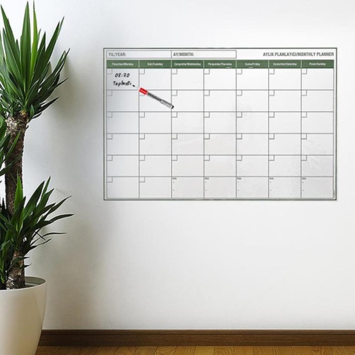 Buffer Manyetik Yapışkanlı Bir Aylık Program Planlayıcı Takvim 85 x 56 cm