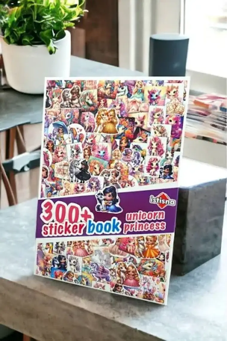 İstisna Unicorn Prensesler Sticker Book Etiket Kitabı Sticker Defteri A5 Boyut Etiket Seti