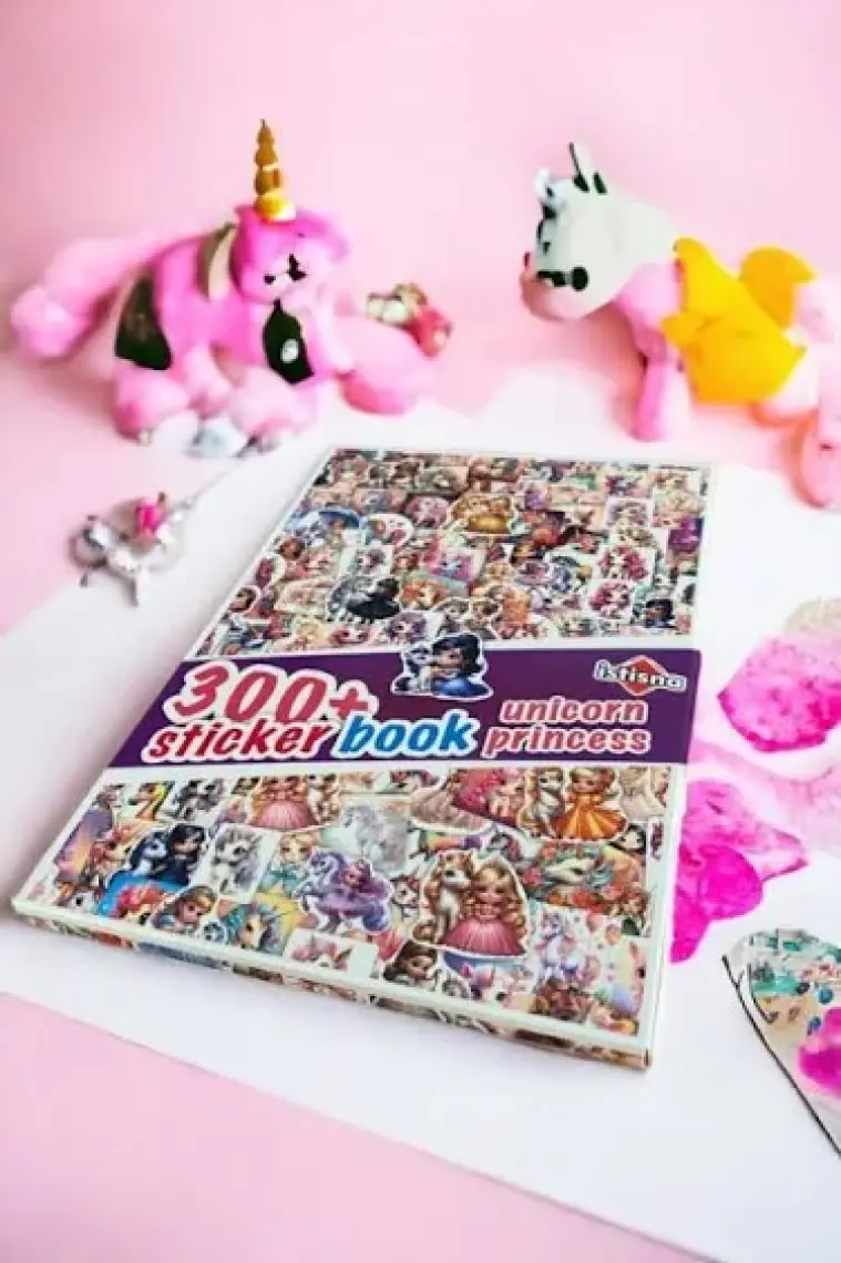 İstisna Unicorn Prensesler Sticker Book Etiket Kitabı Sticker Defteri A5 Boyut Etiket Seti