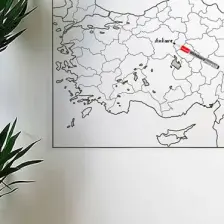 Buffer Yazılabilir Türkiye Haritası Manyetik Duvar Stickerı 110 x 56 cm