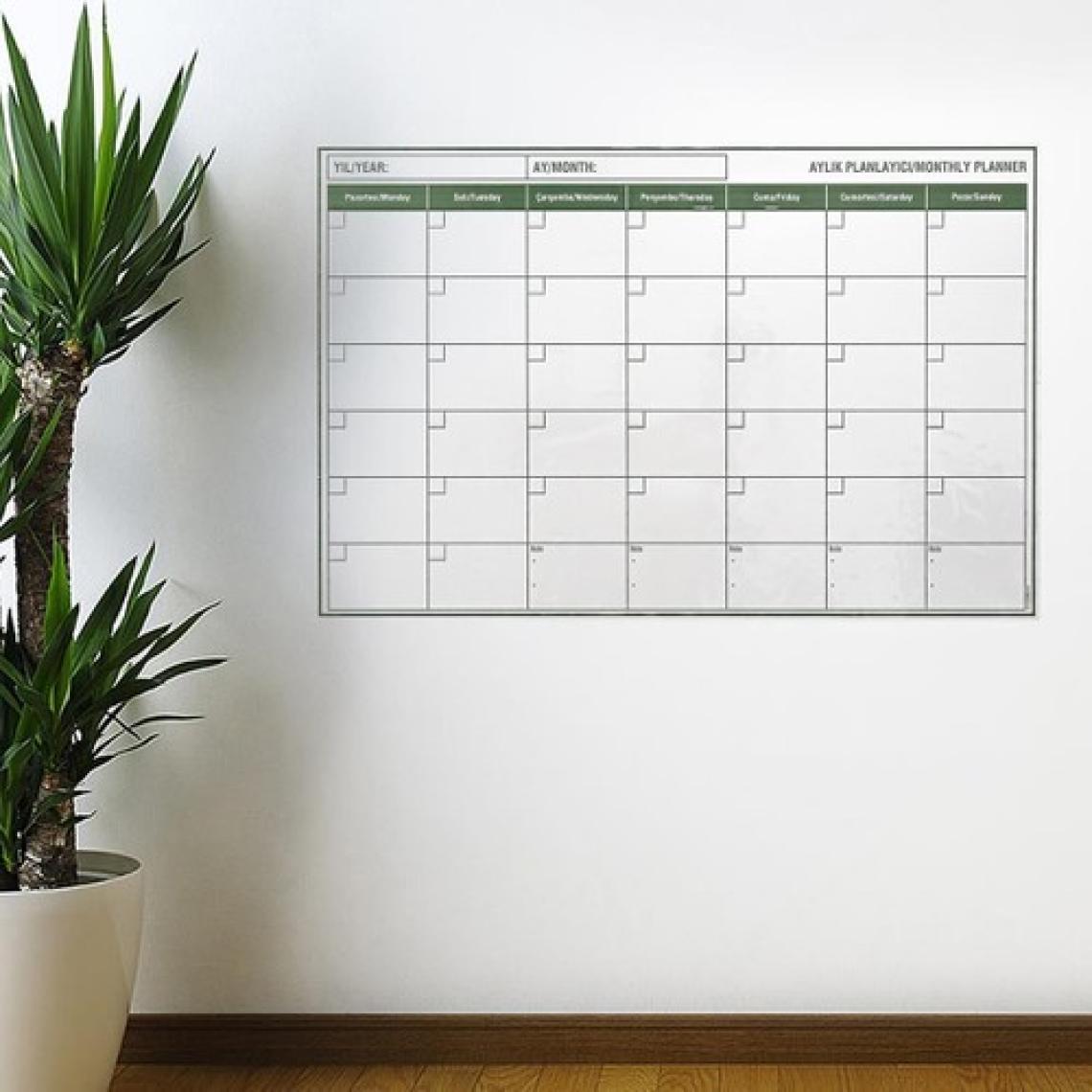 Buffer Manyetik Yapışkanlı Bir Aylık Program Planlayıcı Takvim 85 x 56 cm