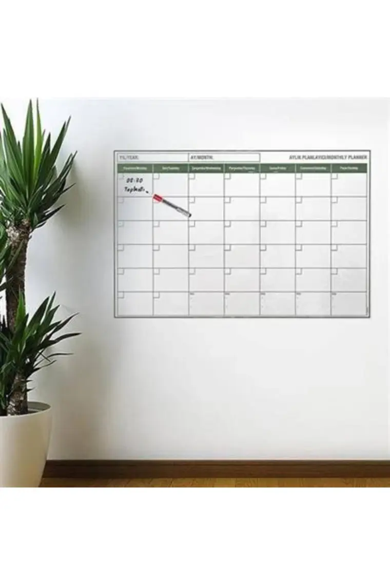 Cherche Manyetik Yapışkanlı Bir Aylık Program Planlayıcı Takvim 85X56 cm