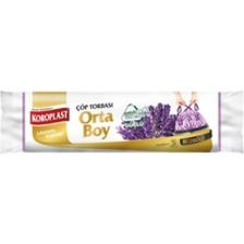 Koroplast Ekstra Güçlü Koku Hapseden Lavanta Kokulu Çöp Torbası Orta Boy 15'li