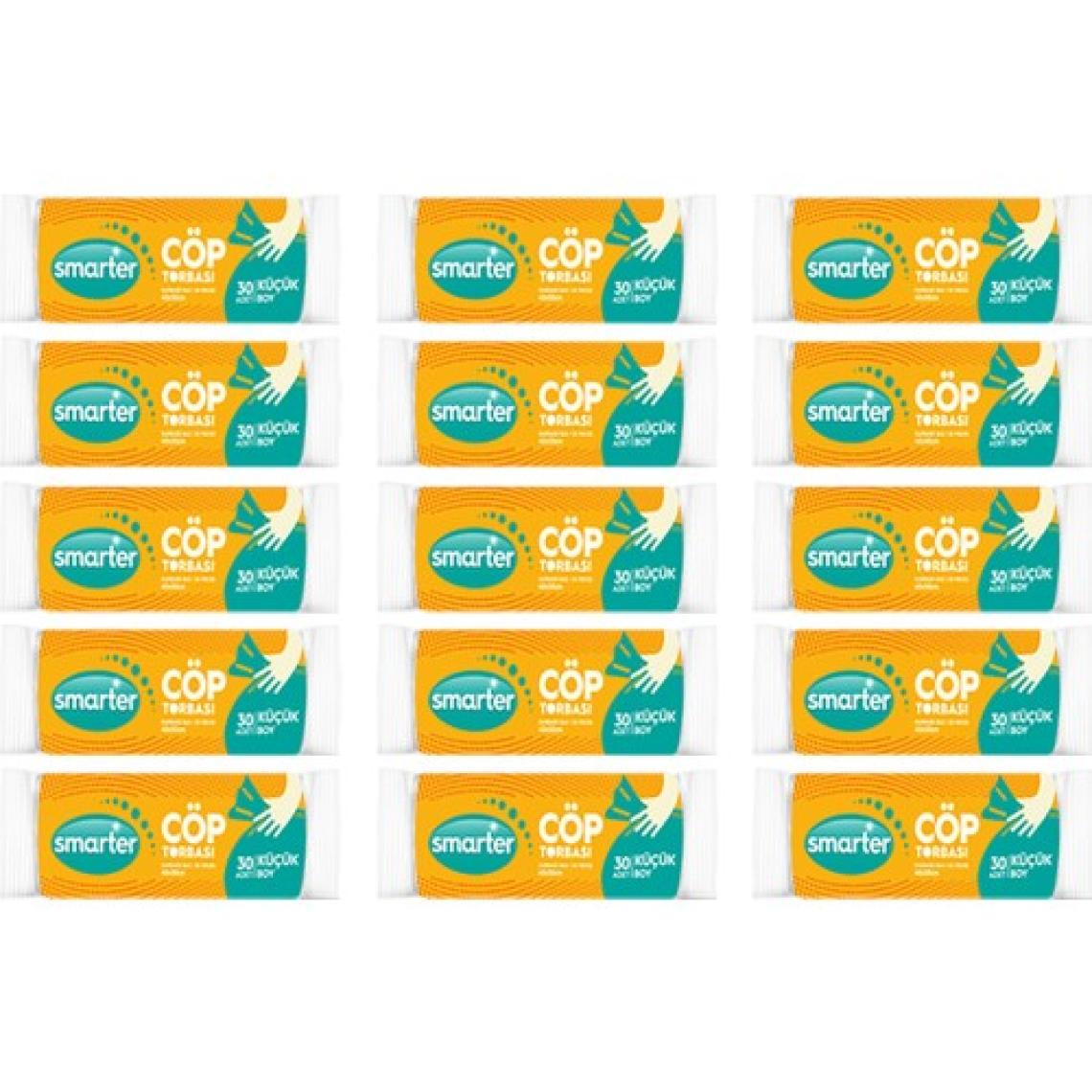 SMARTER 15 Lİ KÜÇÜK BOY ÇÖP TORBASI MİNİ 40x50cm ( Çöp Poşeti )
