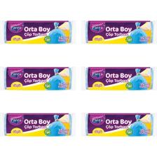 Parex Güçlü Çöp Poşeti Orta Boy 6'lı