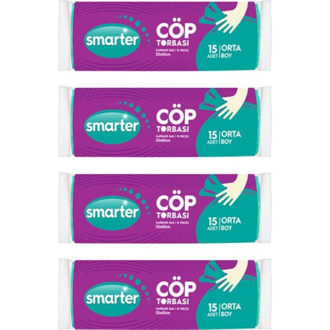 Smarter 4'lü Orta Boy Çöp Torbası 55x60 cm