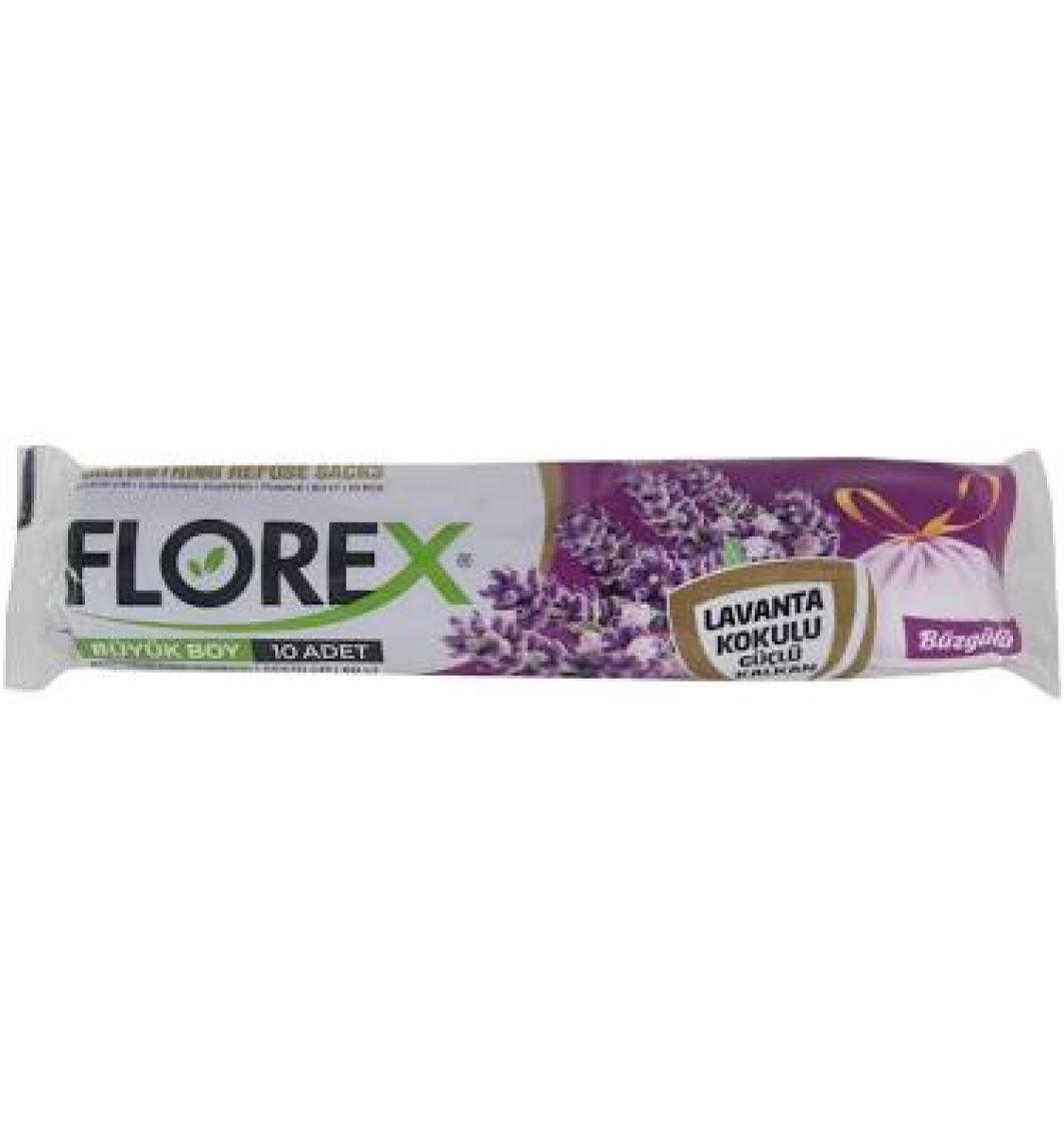 Florex Büzgülü Çöp Torbaları Lavanta Kokulu Büyük Boy