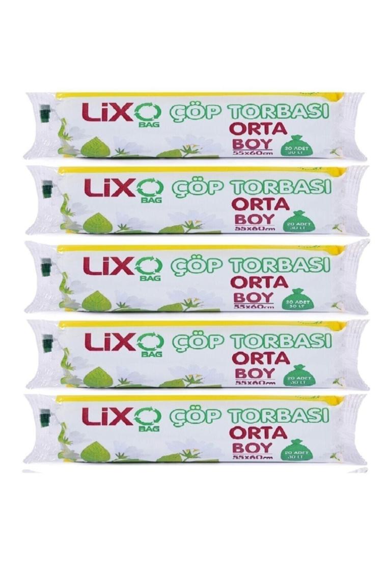 Çetiner Group Orta Boy Çöp Torbası 55 x 60 cm 20 Li Rulo x 5 Paket = 100 Adet (Mavi)