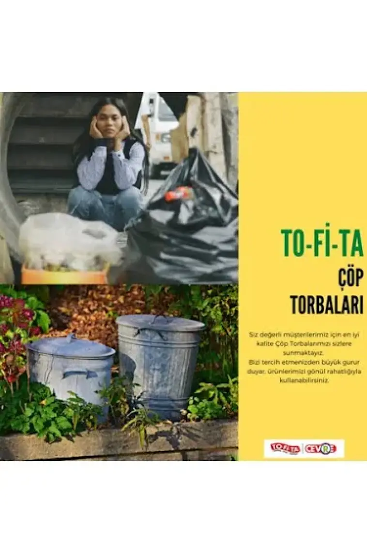 To-Fi-Ta Jumbo Boy Çöp Torbası 10'lu 80 x 110 cm