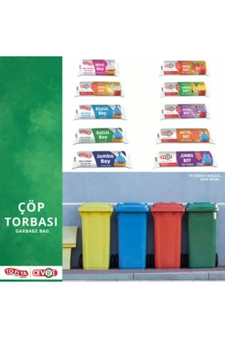 To-Fi-Ta Jumbo Boy Çöp Torbası 10'lu 80 x 110 cm