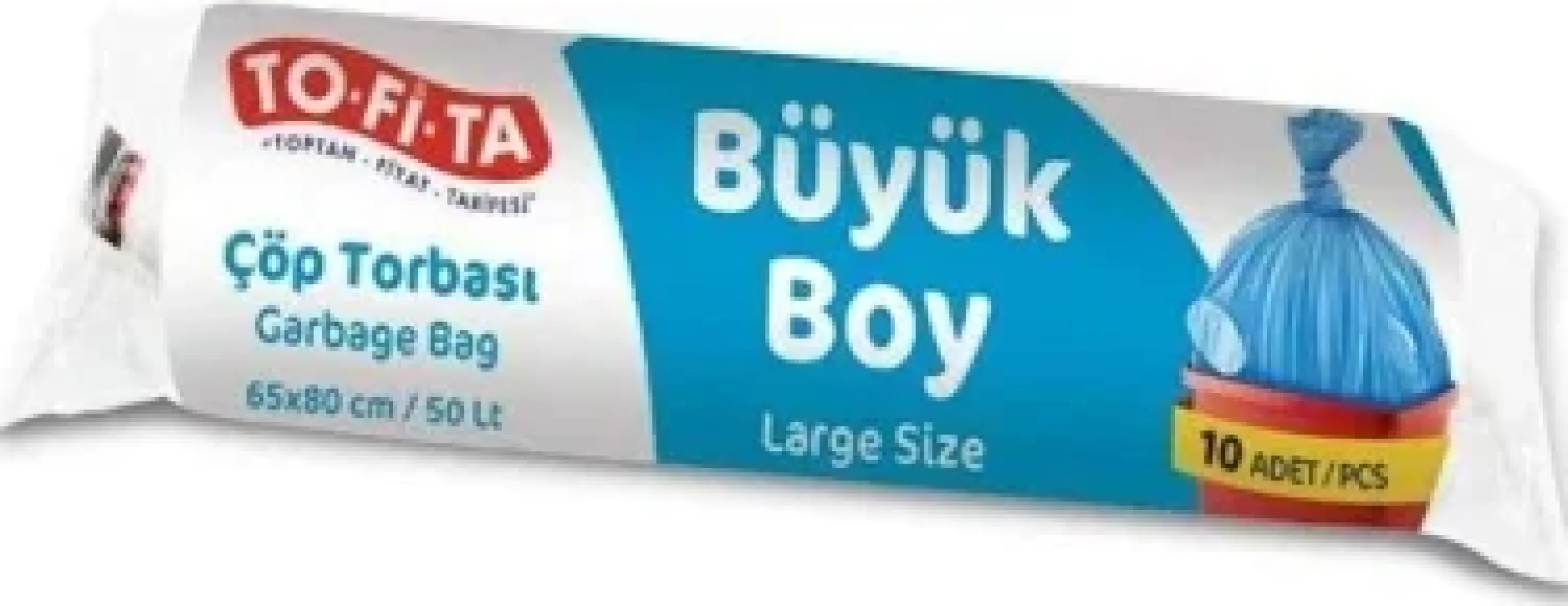 To-Fi-Ta Büyük Boy Çöp Torbası 10'lu 65 x 80 cm