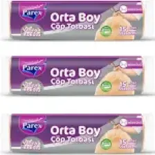 Parex Büzgülü Vanilya Kokulu Çöp Torbası Orta Boy  3'lü Paket