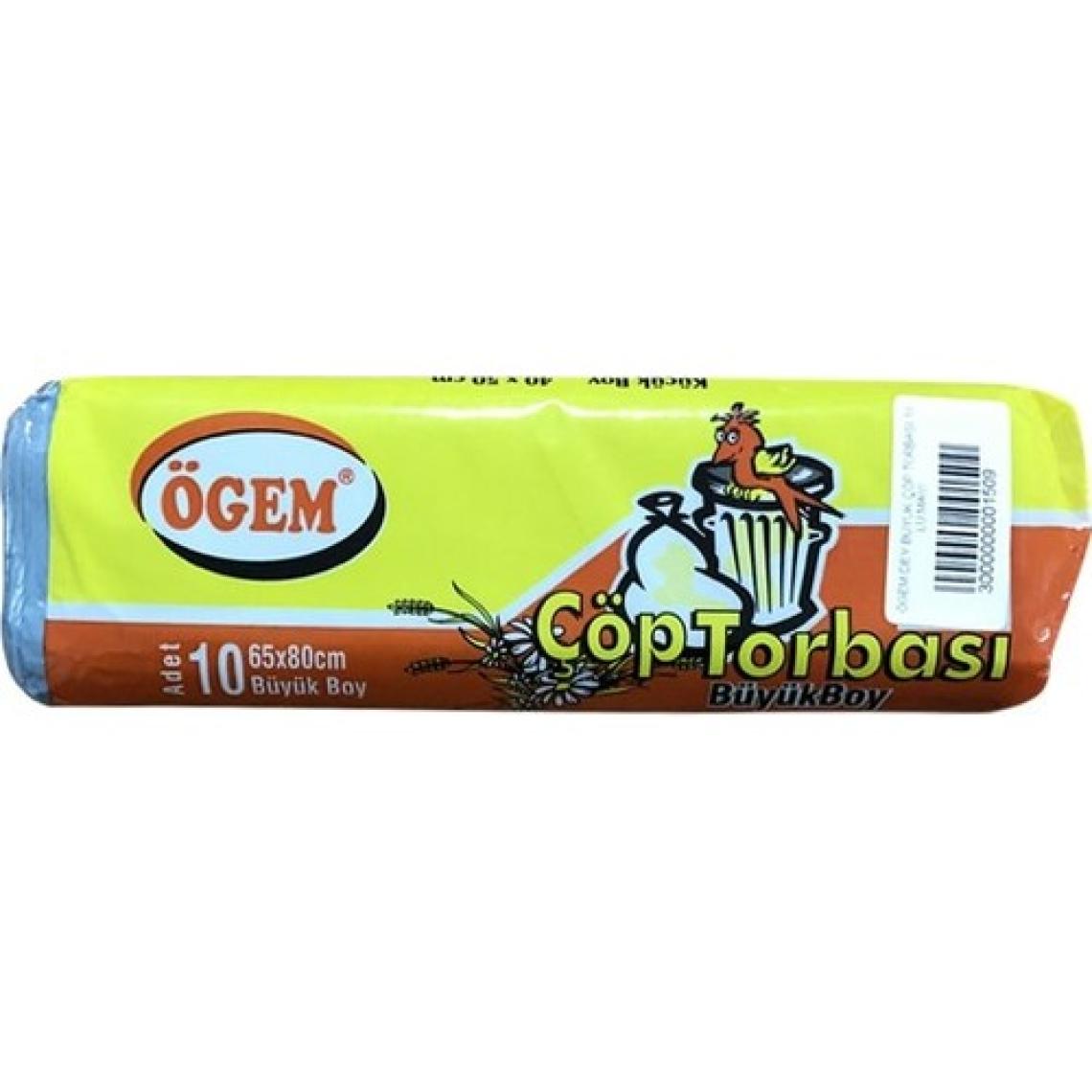 Ögem Büyük Boy Çöp Torbası 65x80 cm 10 lu Rulo x 1 Paket = 10 Adet Mavi