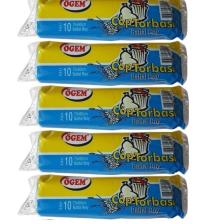Battal Boy Çöp Poşet 75x90 Cm 70 Lt 10'lu Rulo 5 Paket Mavi