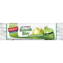 Koroplast Doğada Çözünür Büyük Boy Çöp Torbası 10'lu 65x80 cm
