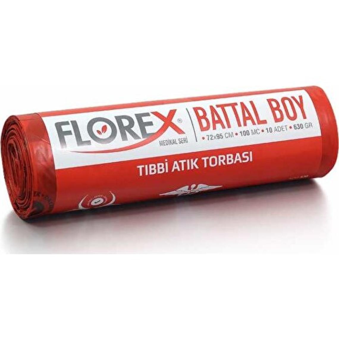 Florex Tıbbi Atık Çöp Poşeti 72x95 630 GR 10 Rulo
