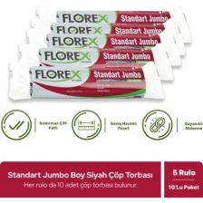 Florex Standart Jumbo Boy Siyah Çöp Poşeti x 5 Rulo