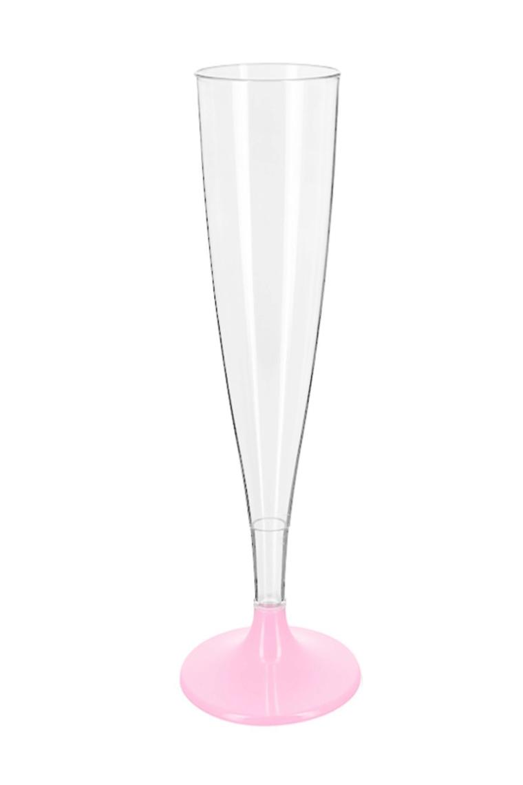 Kent 6 Lı Pembe Plastik Şerbet , Şampanya ve Şarap Için Bardak ( Kadeh )