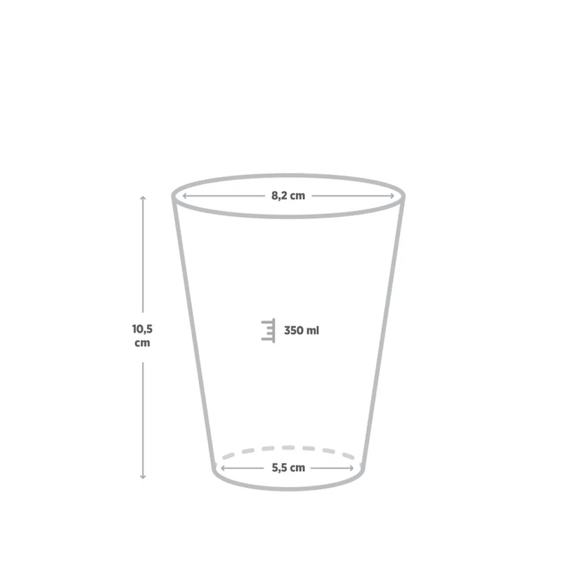 350 ml Sert Plastik Kristal Bardak 20'li