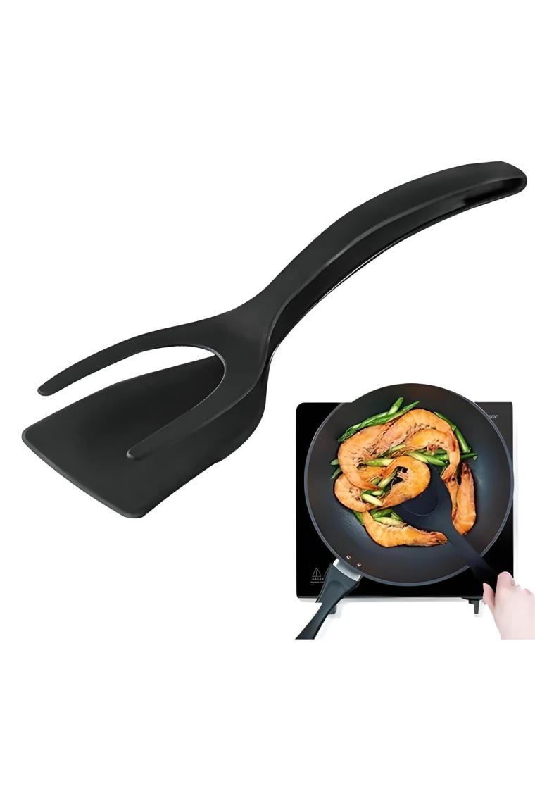 1 Adet Pratik Yanmaz Yapışmaz Teflon Maşalı Spatula- 220 Dereceye Dayanıklı Teflon Servis Set